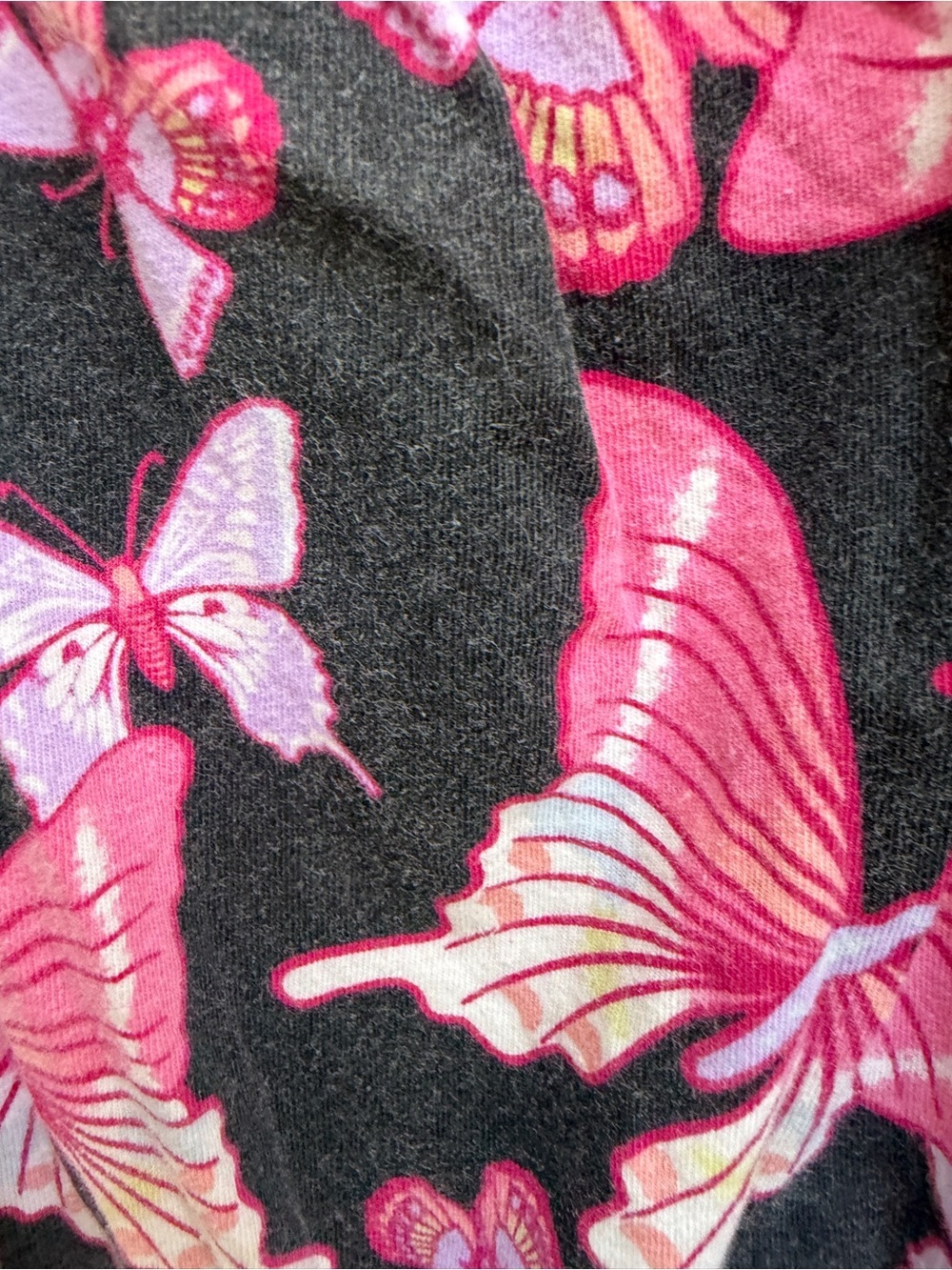 The Children’s Place XS 4 5 Girls Black Pink Butterfly Ruffle Sleeve Romper - Picture 2 of 5